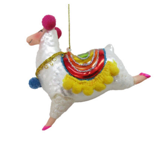 Rainbow Sheep Glass Ornament