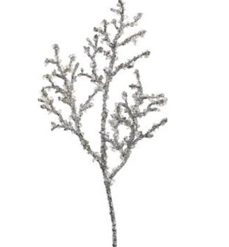 Silver Iced Twig Branch - 18"