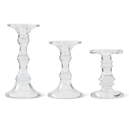Tall Clear Reversible Candle Holder