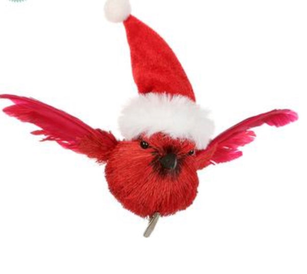 Santa Cardinal w/Clip Ornament