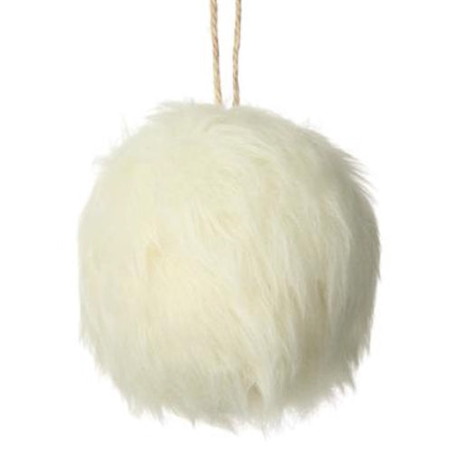 White Fur Ball Ornaments
