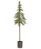 Faux Pole Pine Tree in Galvanized Pot