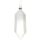 Snowed Crystal Shaped Glass Ornaments