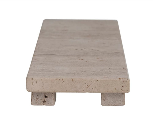 Beige Travertine Footed Tray