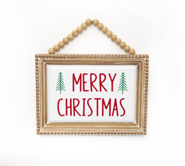 Metal & Wood "Merry Christmas" Sign