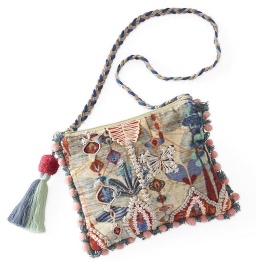 Blue Canvas Boho Crossbody