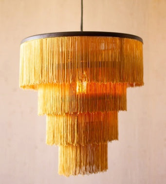 Gold Fringe Pendant Light
