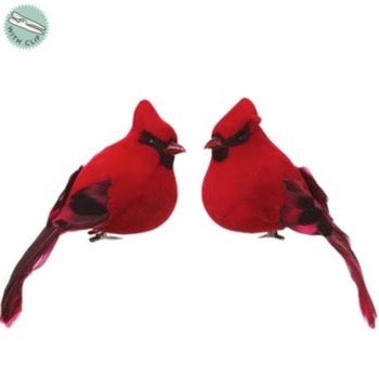 Cardinal w/Clip Ornaments