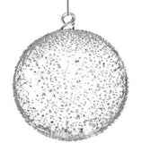 Clear Textured Glass Ball Ornament