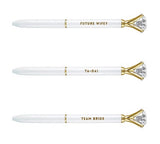 White Shimmer Wedding Gem Pens