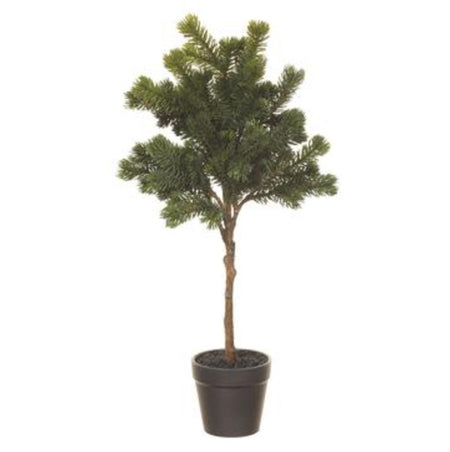 Flocked Pine Tree in Burlap Bag