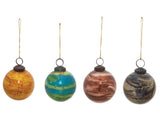 Colorful Marbled Glass Ball Ornaments