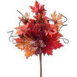 Maple Leaf Twig Spray - Burgundy/Green