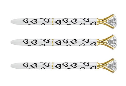 Black Hearts Gem Pens