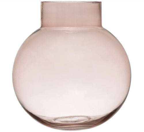 Pink Glass Belly Vase