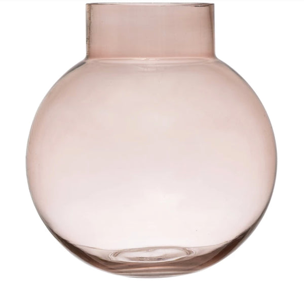 Pink Glass Belly Vase