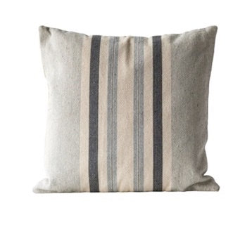 Woven Gray Striped Pillow - 20"