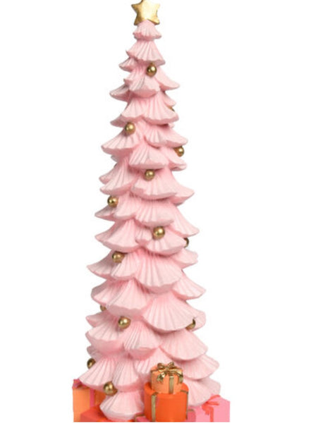 Pink Glitter Tree with Gifts