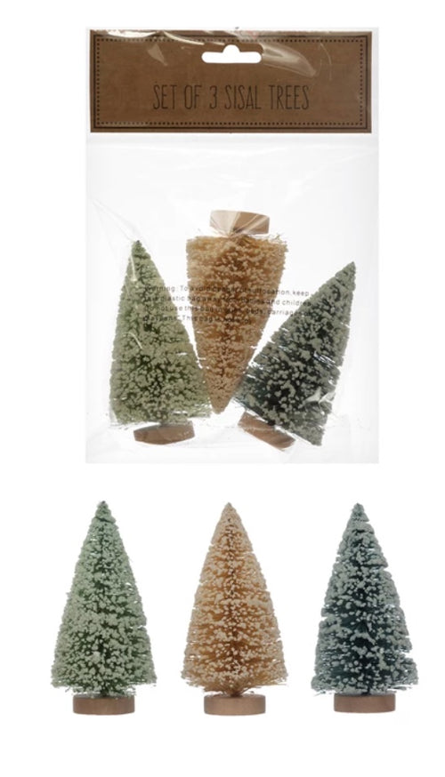 Mini Sisal Bottle Brush Tree Set