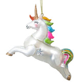Rainbow Unicorn Glass Ornament