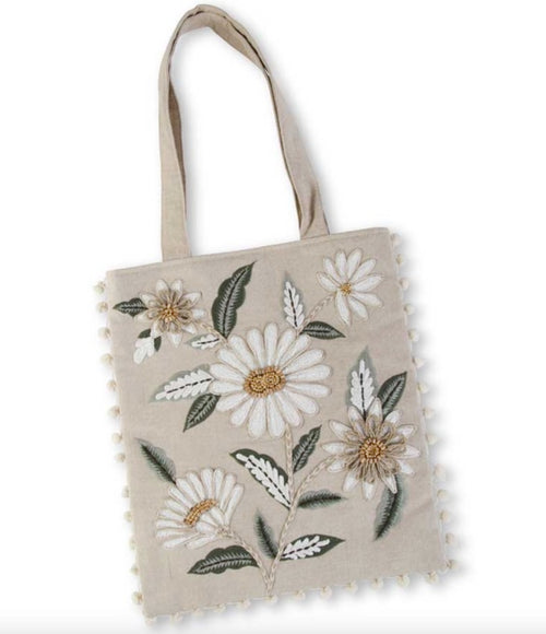 Natural Daisy Tote Bag