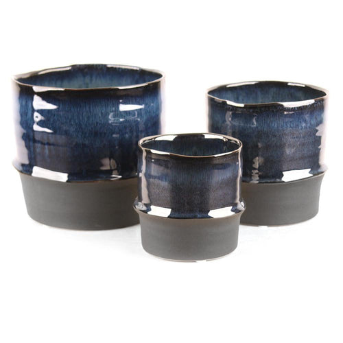 Ceramic Multi Blue/Grey Cylinder