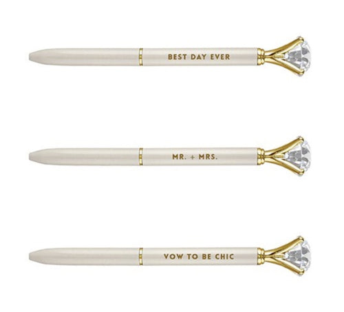 Ivory Wedding Gem Pens