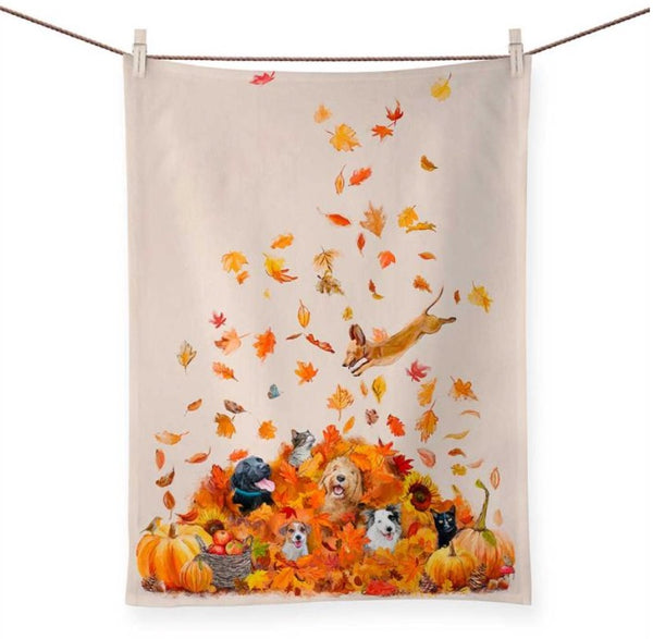 Autumn Eclectic Art Tea Towels