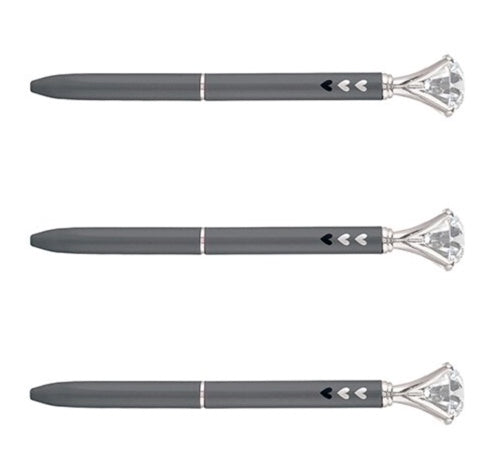 Gray Heart Gem Pens