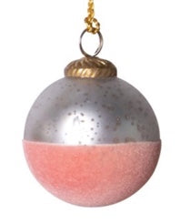 Flocked Mercury Glass Ball Ornaments
