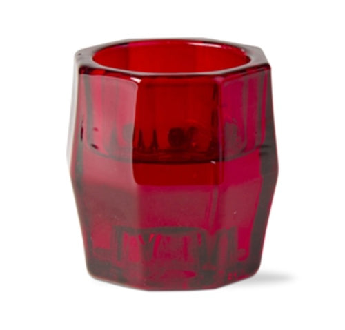 Red Octagonal Reversible Candle Holder