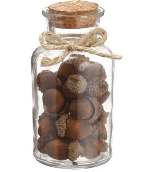 Acorns in Glass Jar