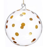 Glittered Dots Glass Ball Ornament