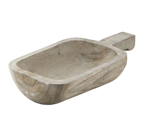 Paulownia Handled Wood Bowl - Grey