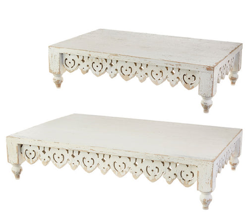 Distressed White Risers