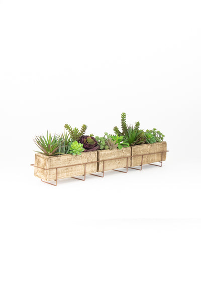 Clay Planter with Wire Stand