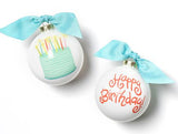 Happy Birthday Glass Ornament