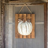 Embossed Metal Pumpkin Wooden Wall Decor