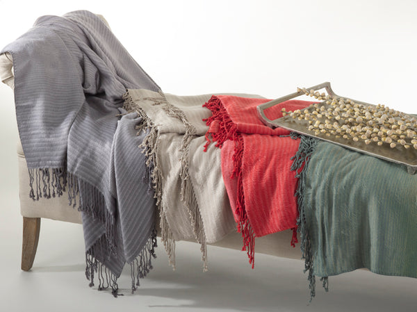 Striped Bamboo Throw - 50" x 60"
