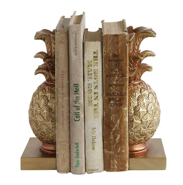 Gold Pineapple Bookends
