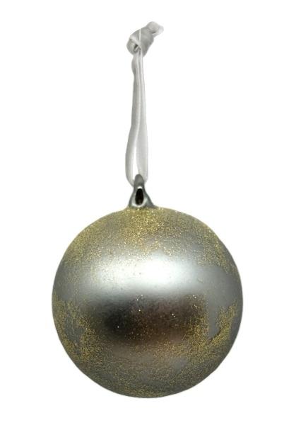 Silver & Gold Glitter Ball Ornament
