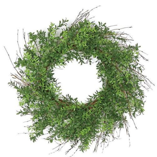 Twig & Boxwood Wreath - 24"