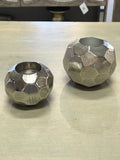 Silver Faceted Votive Holde