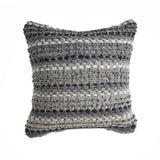 Black & Gray Fabric Striped Pillow