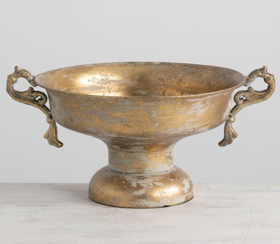 Antique Gold Metal Urn