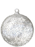 Silver glitter ball ornament