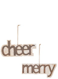 Wooden Merry/Cheer Ornament 