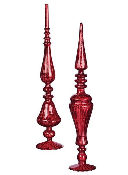 Red Glass Finials