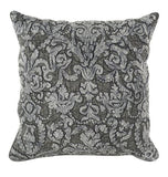 Empress Charcoal Embroidered Pillow