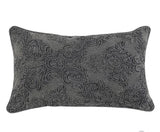 Perlita Charcoal Embroidered Pillow